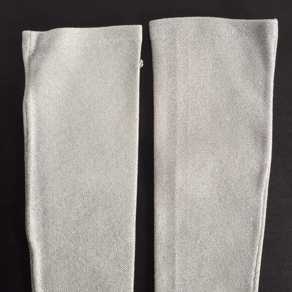 Vintage Womens Opera Gloves Size M Metalic Silver NOS 15 Inch Long Hello 80s - Picture 7 of 9